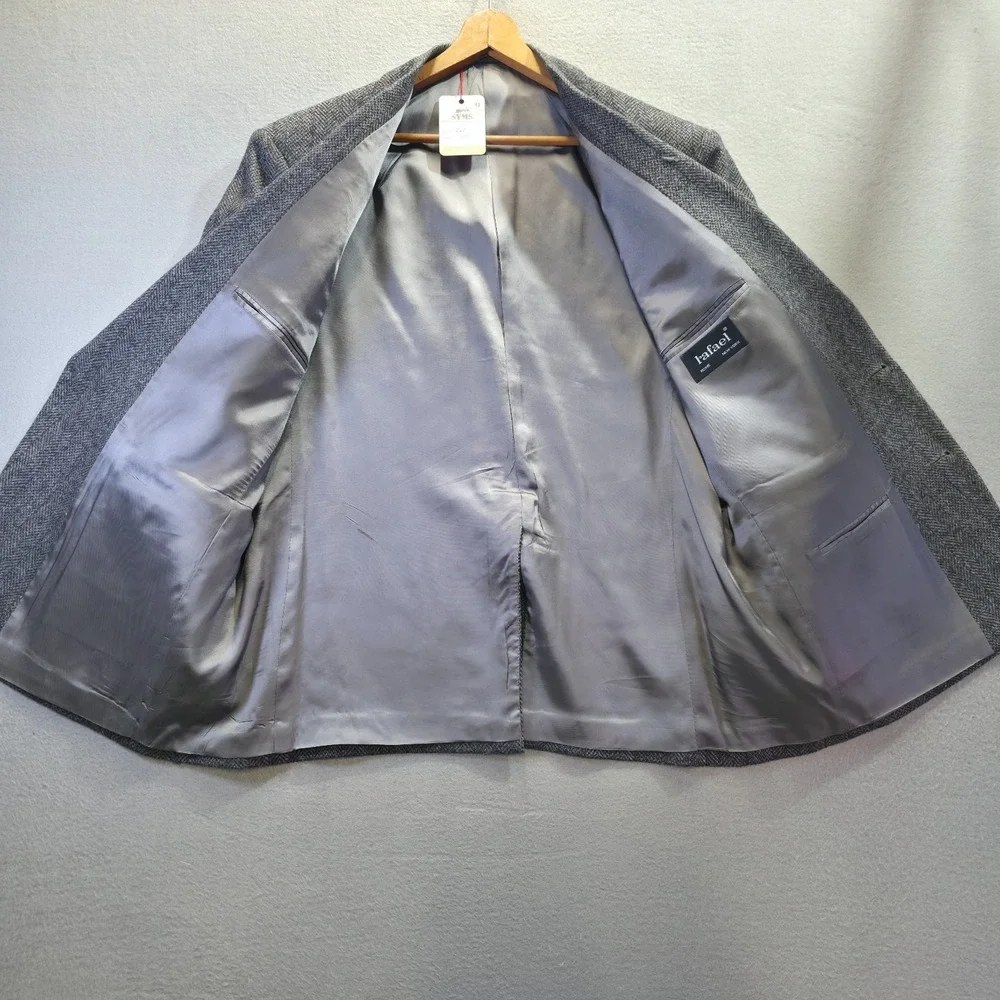 Rafael Men's‎ 100% Wool Gray Sports Coat / Blazer Size Portly 43S NWOT